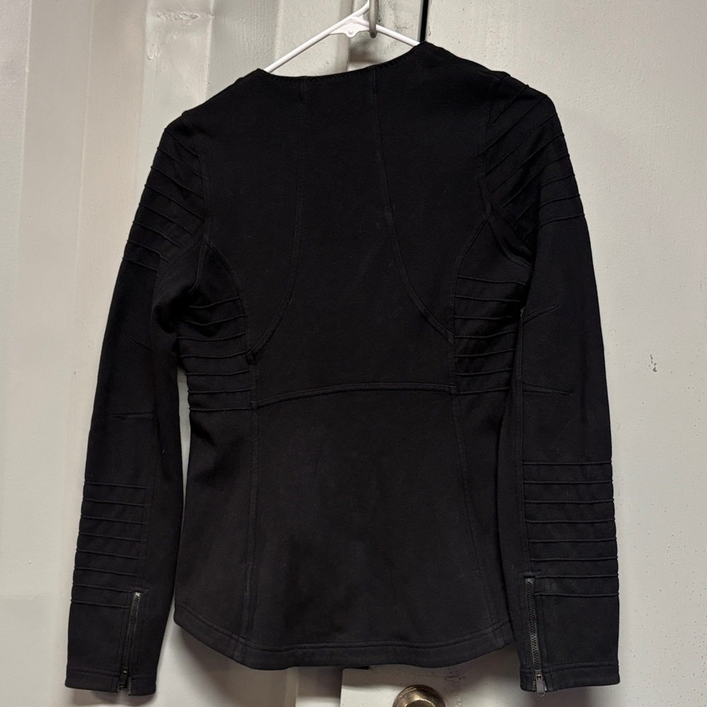 Athleta Black Asymmetrical Zip Utility Jacket - Picture 4 of 6